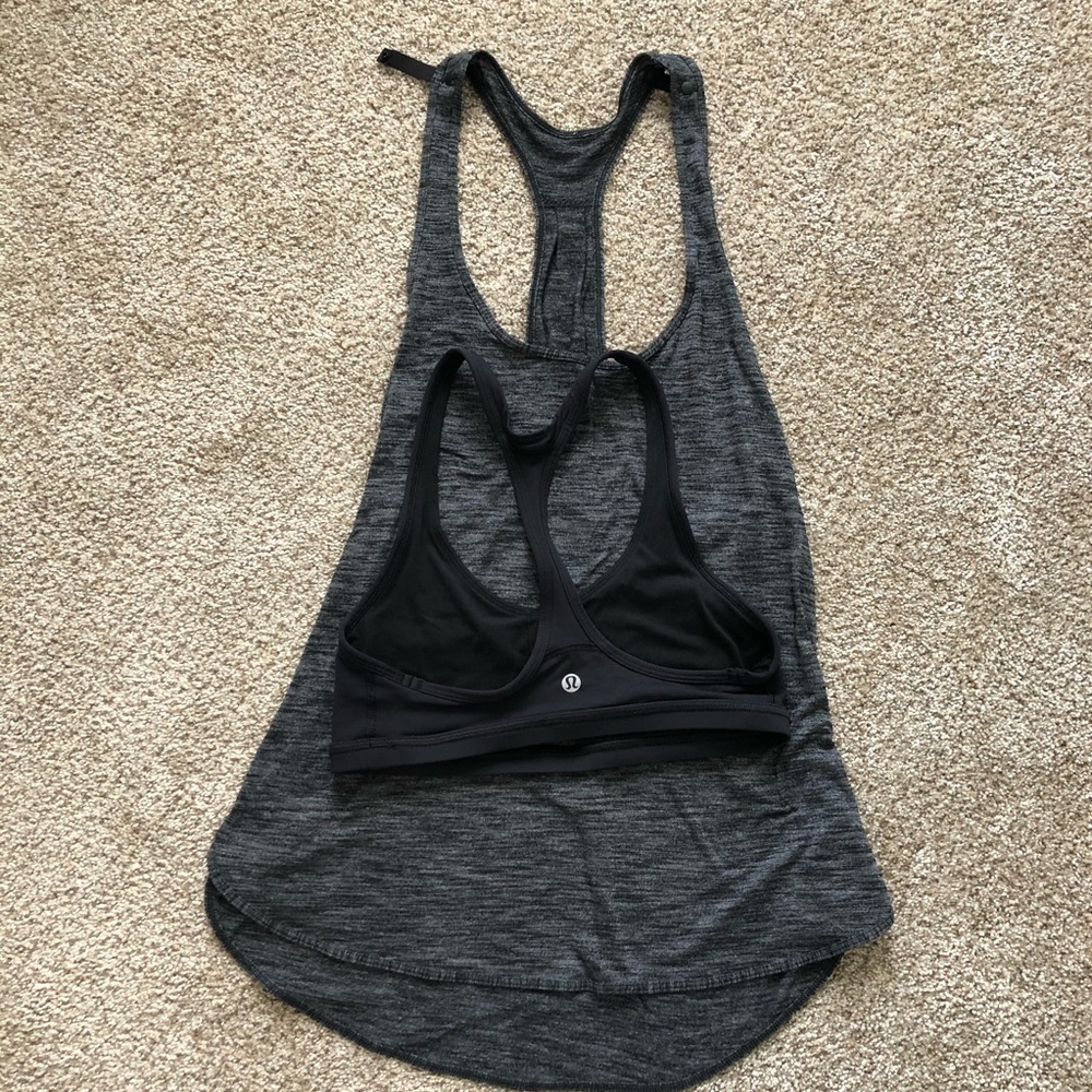 Lululemon singlet tank with detachable bra, sz 6